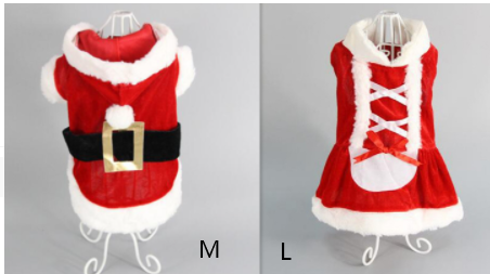 Christmas Dog Clothes Pet Vest Shirt Dog Winter Dress Warm Coat Jacket Clothing For Small Dogs Dress