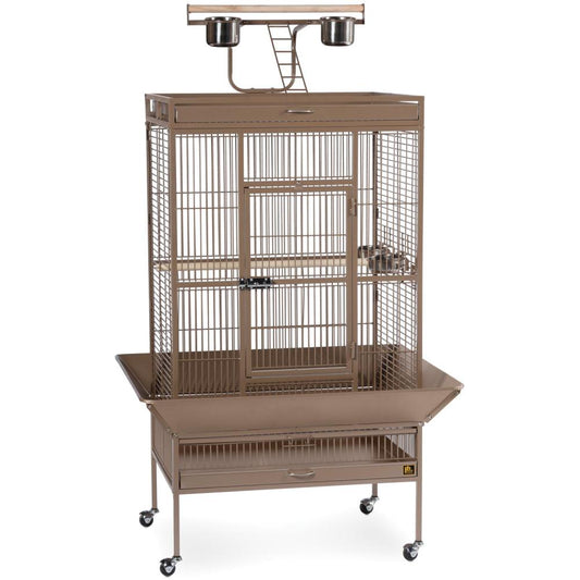 Large Select Wrought Iron Play Top Bird Cage - Coco Brown