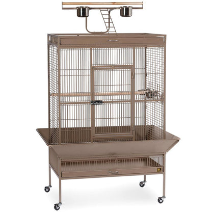 Select Wrought Iron Play Top Parrot Cage - Chalk White