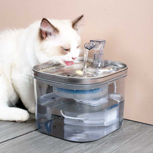 Pet Cat Dog Stainless Steel Automatic Circulation Water Dispenser Intelligent Fountain Pets Accessories