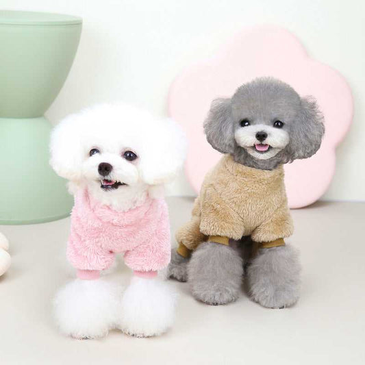 Pet Clothes Dog New Tricolor Pull Loop Four Leg Sweater Winter Keep Warm