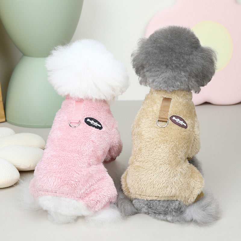 Pet Clothes Dog New Tricolor Pull Loop Four Leg Sweater Winter Keep Warm