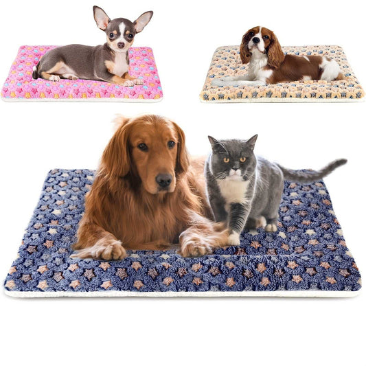 Soft Pet Bed Washable Crate Mat For Large Medium Small Dogs Reversible Fleece