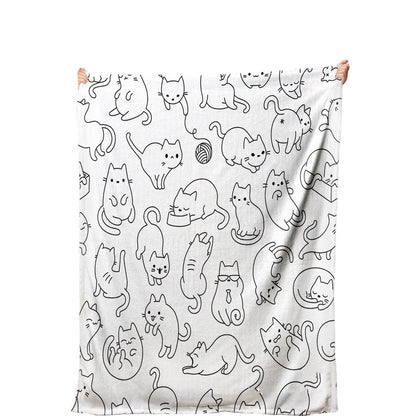 Cute Cat Flannel Blanket