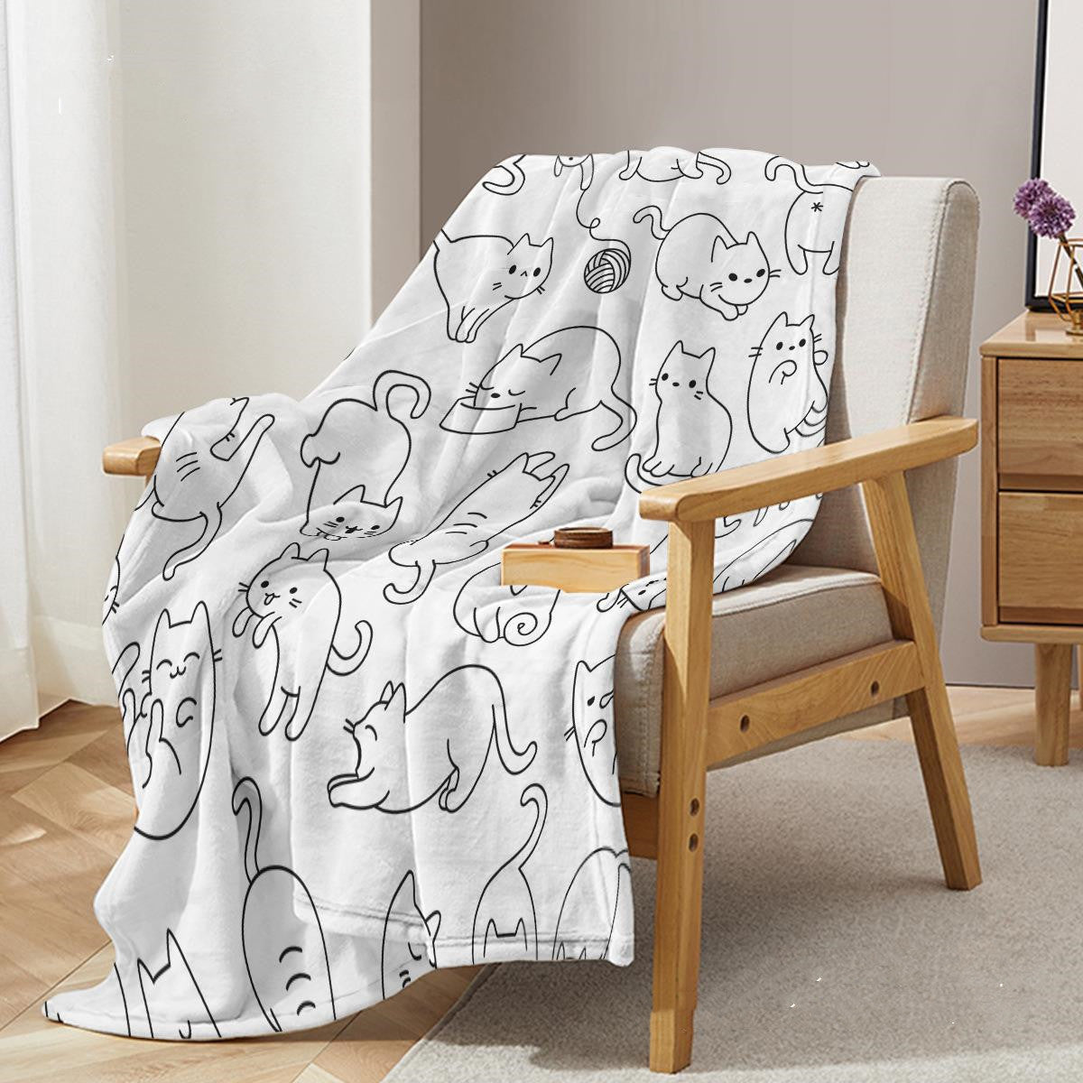 Cute Cat Flannel Blanket