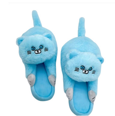 Cute Cat Hug Plush Cotton Slippers