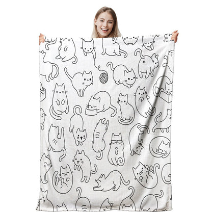 Cute Cat Flannel Blanket