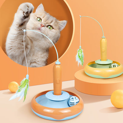 Interactive 2 In 1 Pet Cat Toy With Feather