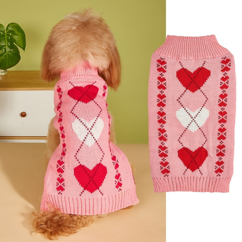 Fashion Heart Dog Sweater