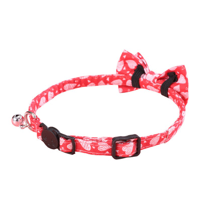 Valentine's Day Pet Collar with Bow Tie