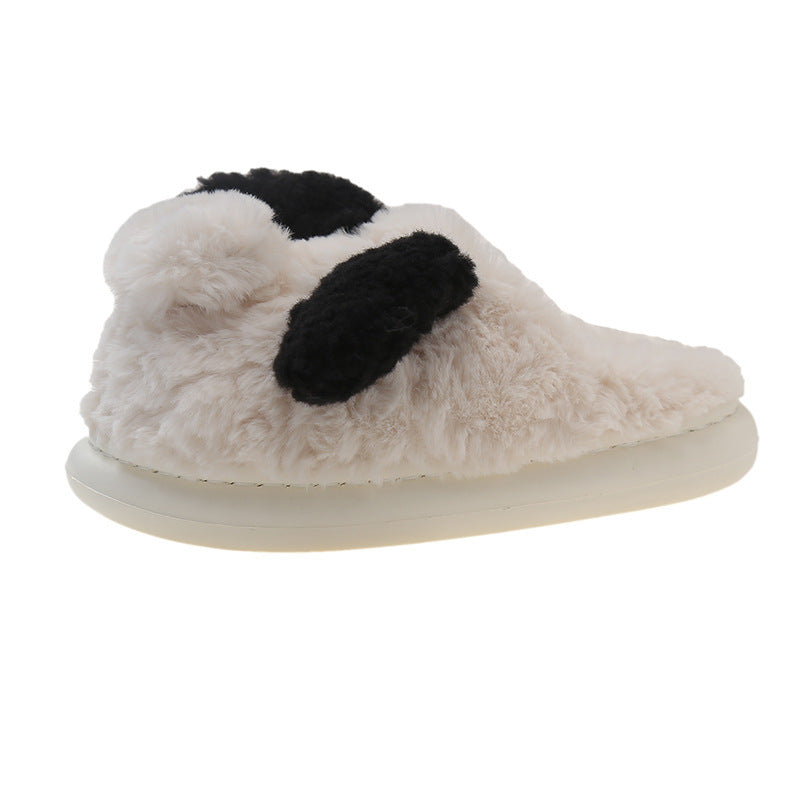 Fashion Plush Puppy Cotton Slippers