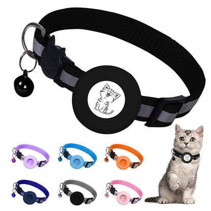 Safe & Sound Pet Tracker: Reflective Apple Airtag Collar with Anti-Loss Bell