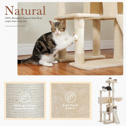 Deluxe Multi-Level Cat Tree with Sisal Scratching Posts and Condo