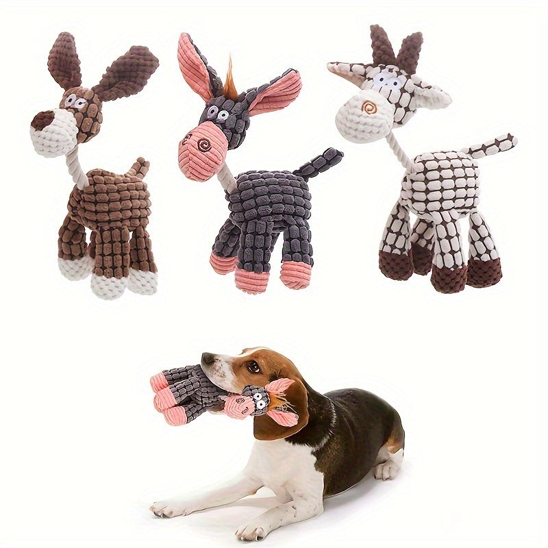 Puppy's Delight: Adorable & Durable Squeaky Toy Trio