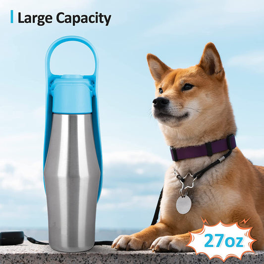 New Portable Pet Dog Water Bottle Soft Silicone Leaf Design