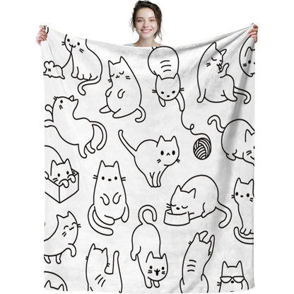 Cute Cat Flannel Blanket