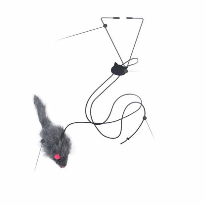 Whisker Whirl: Telescopic Door-Hanging Mouse Toy for Cats