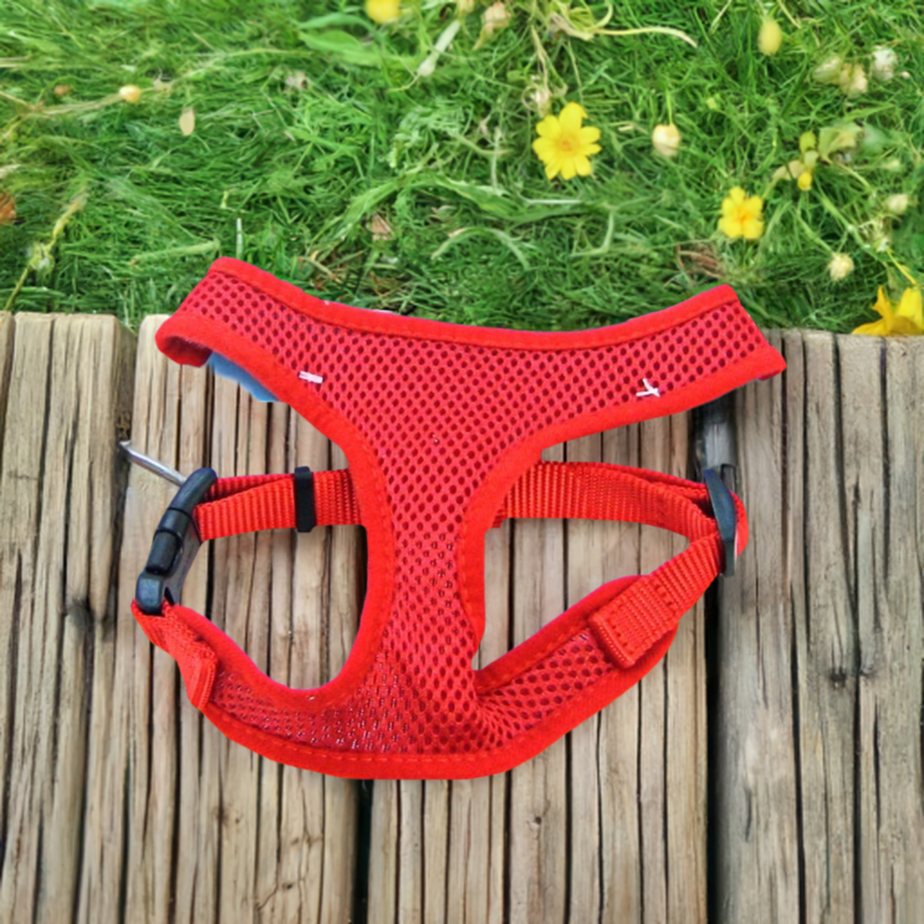 Coastal Pet Comfort Soft Adjustable Harness - Red - Small - 5/8" Wide (Girth Size 19"-23")