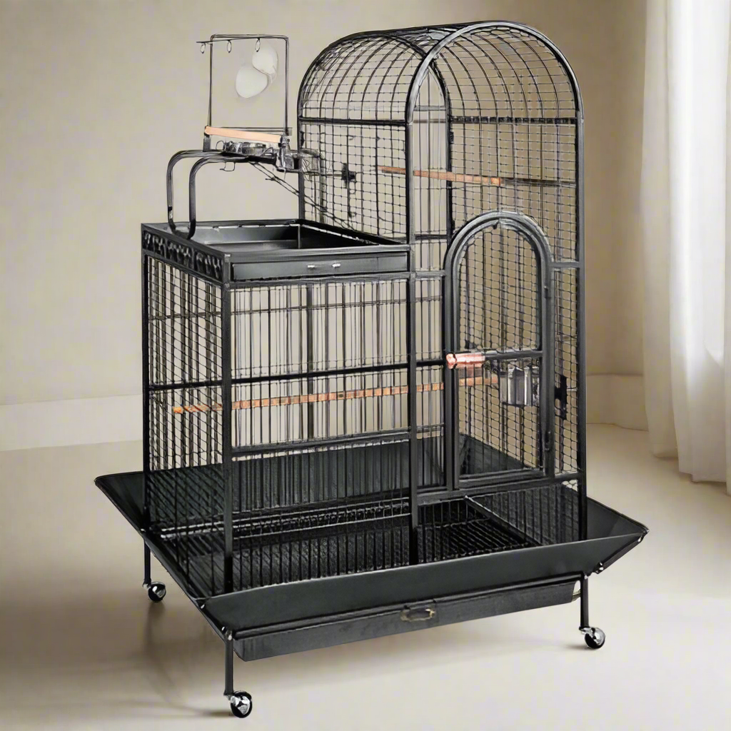 Deluxe Parrot Dometop Cage with Playtop